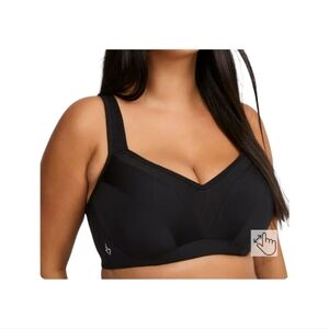 TORRID Active Solid Black Mid Impact Underwire Sports Bra Size 40H